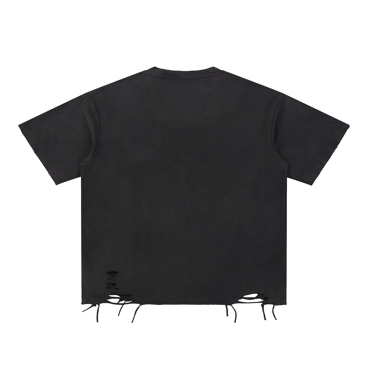 Ying Yang Snow Washed Raw-Hem Tee