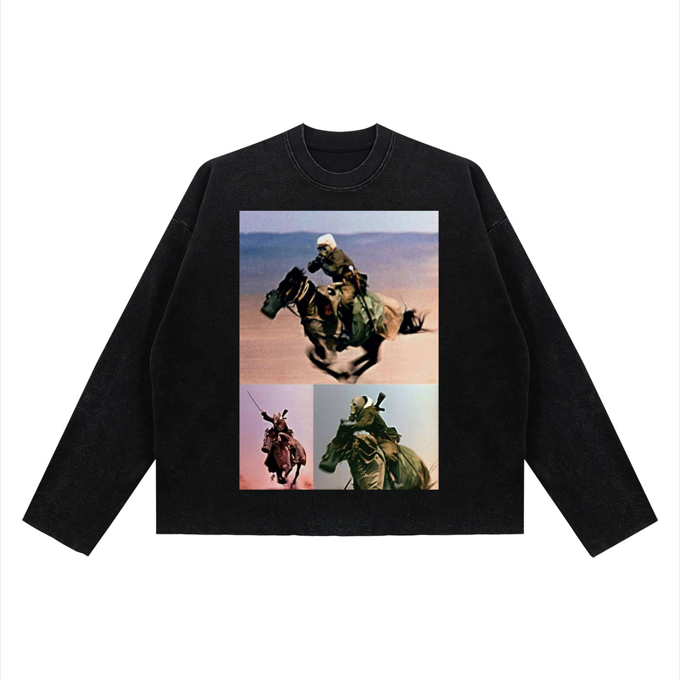 Unisex Vintage Wash Boxy  Waffle Raw Edge T-Shirt